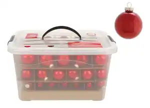 Weihnachtskugel-Set aus Glas 72-teilig Rot