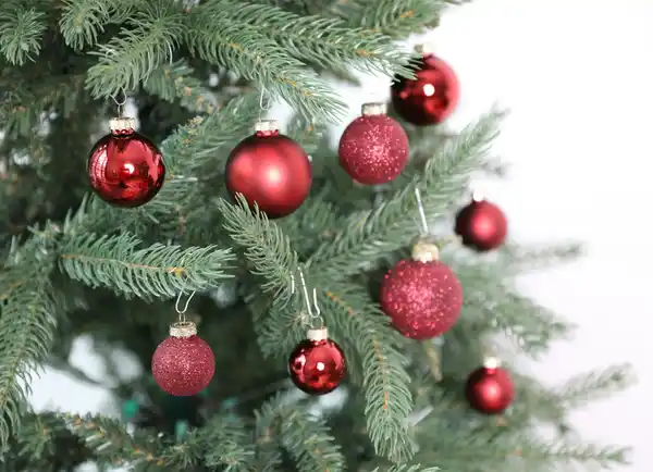 Bild 1 von Weihnachtskugel-Set aus Glas mit Glitzer 72-teilig Burgund/Rot