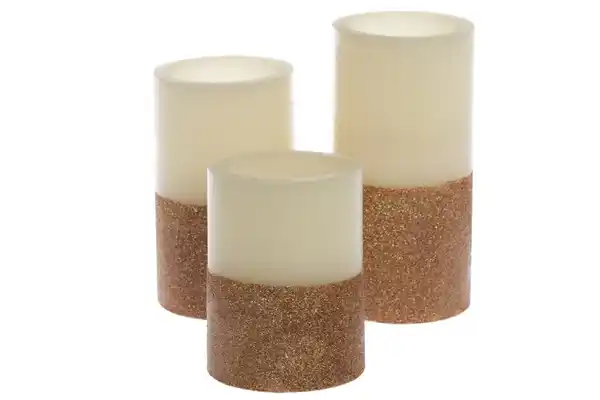 Bild 2 von My Flair 3er-Set LED Kerzen, natur/kupfer