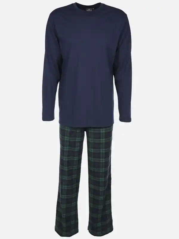 Bild 1 von Herren Pyjama Flanell Blau