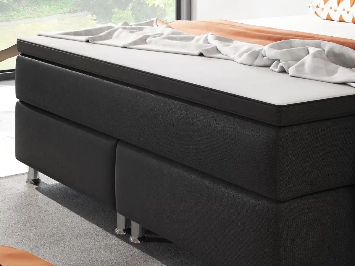 Bild 4 von Boxspringbett Berlin 180x200 cm Webstoff Schwarz