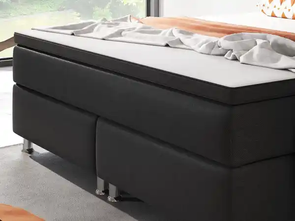 Bild 4 von Boxspringbett Berlin 180x200 cm Webstoff Schwarz