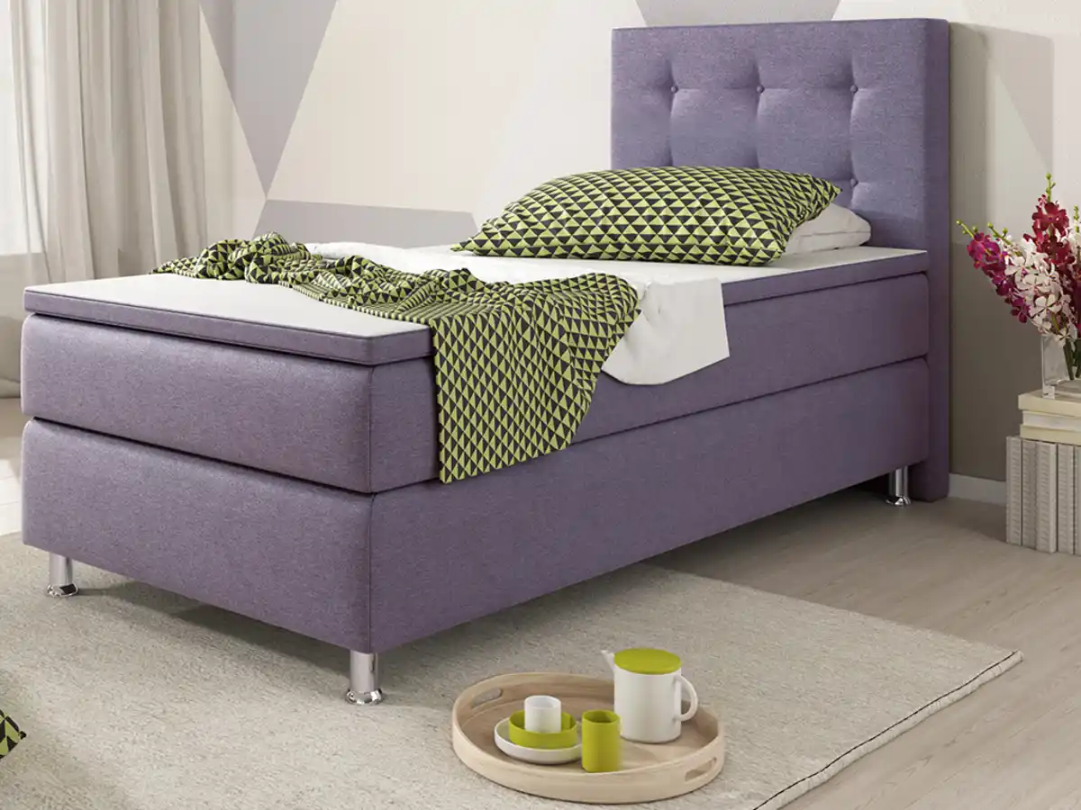 Bild 2 von Boxspringbett Köln 90x200 Webstoff Lila