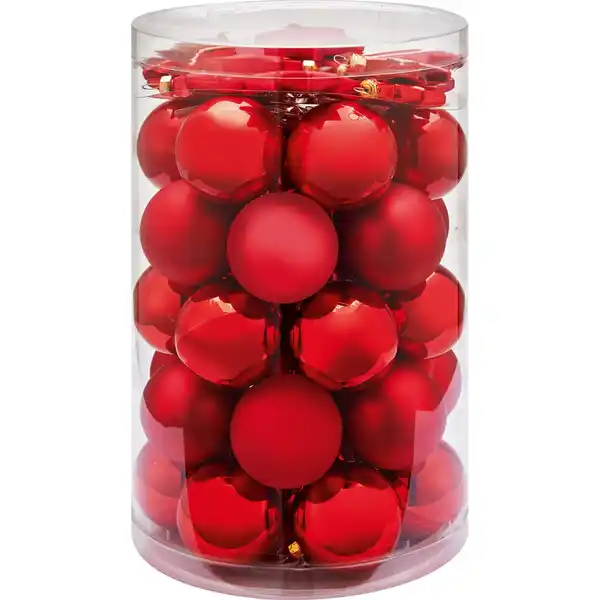 Bild 2 von Weihnachtskugel-Set Sterne 50-teilig Rot