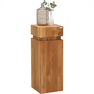 Linea Natura Beistelltisch wildeiche massiv quadratisch eichefarben , Maya , Holz , 30x80x30 cm , geölt,Echtholz , Stauraum , 002748009002