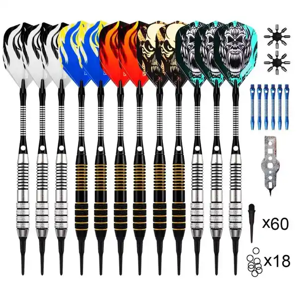 Bild 1 von Soft Tip Darts Set mit Accessories/ 12 Pack langlebige Kunststoffspitzen