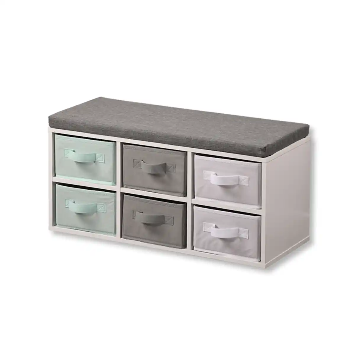 Bild 1 von Kinder-Sitzbank mit Sitzkissen & Aufbewahrungsboxen, weiß