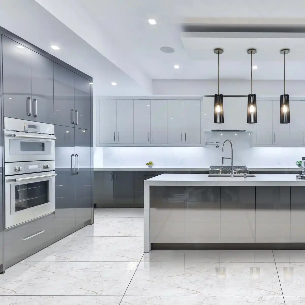 Bild 2 von Bodenfliese Wave Feinsteinzeug Marmor White Glasiert Poliert 60 cm x 120 cm