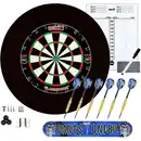 Bild 1 von Dartscheibe mit Pfeilen, Steeldartscheibe aus Sisal mit Dartboard+PU-Set Schwarz