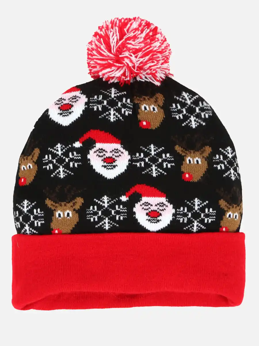 Bild 2 von Kinder Weihnachtsmütze mit integrierter Beleuchtung Rot