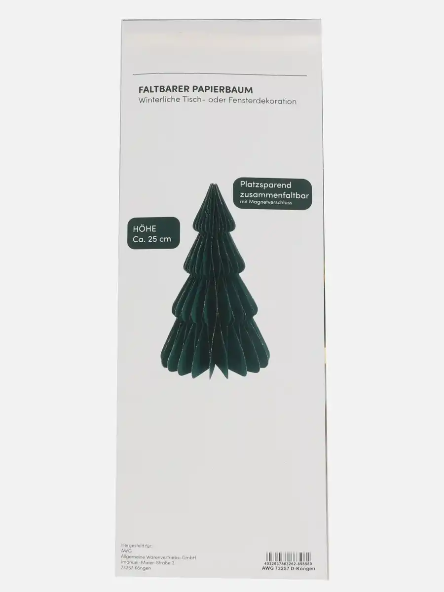 Bild 2 von Papiertannenbaum faltbar, 25cm hoch Grün