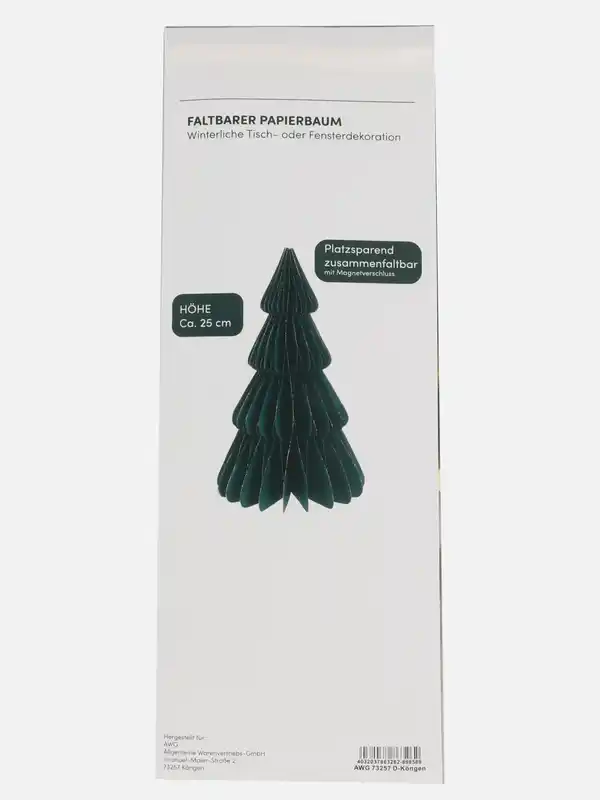 Bild 2 von Papiertannenbaum faltbar, 25cm hoch Grün