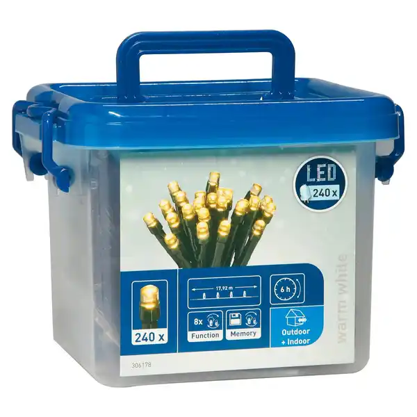 Bild 3 von LED-Lichterkette 240 LEDs Warmweiß in Kunststoffbox Schwarzes Kabel 22,92 m