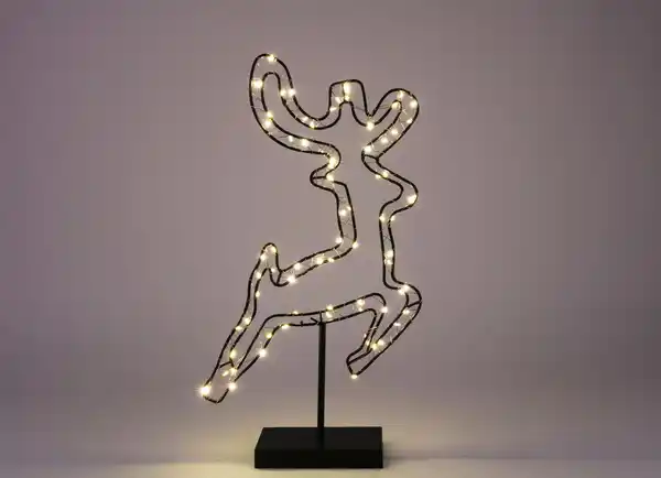 Bild 1 von Mittelgroßes Metall-Rentier mit Timer 59cm 80 LEDs Warmweiß für den Außenbereich