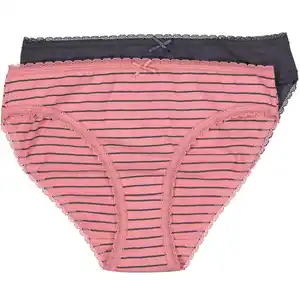 Damen Bikinislip 2er-Pack, Rosa, L