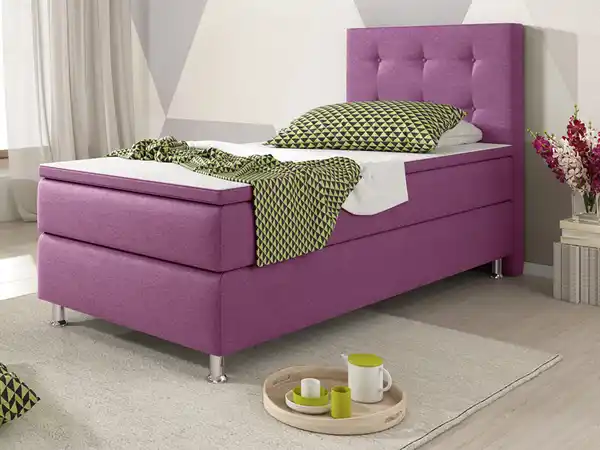 Bild 2 von Boxspringbett Köln 90x200 Webstoff Rosa / Pink