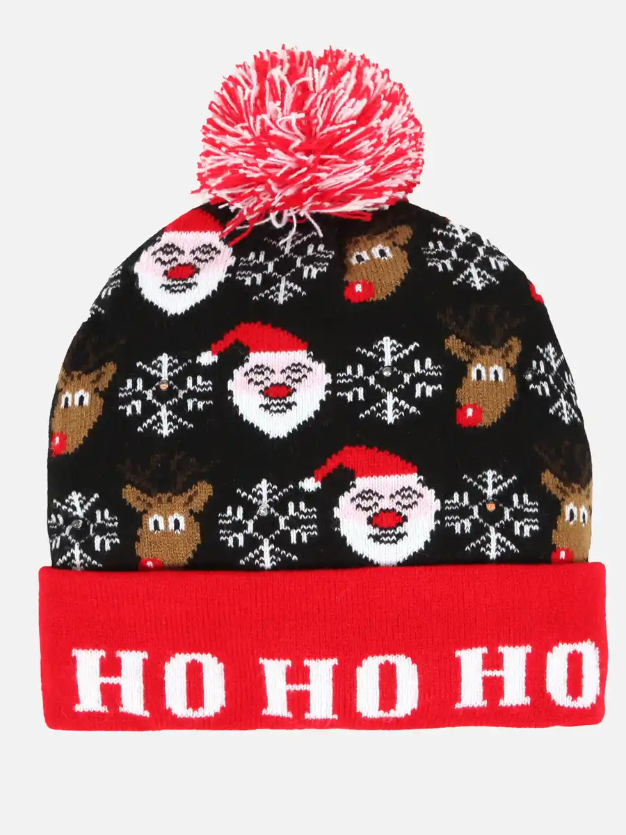 Bild 1 von Kinder Weihnachtsmütze mit integrierter Beleuchtung Rot