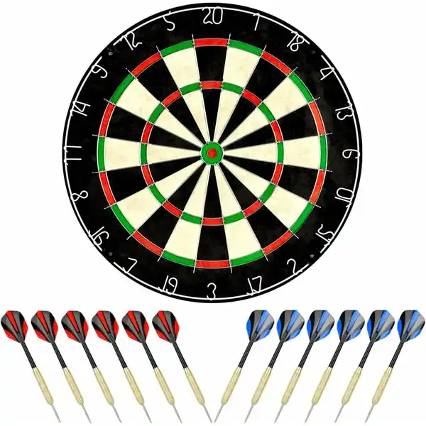 Bild 2 von Dartscheibe mit klammerfreiem Bullseye, 18 g Stahlspitze, Dartscheiben-Montagesets enthalten