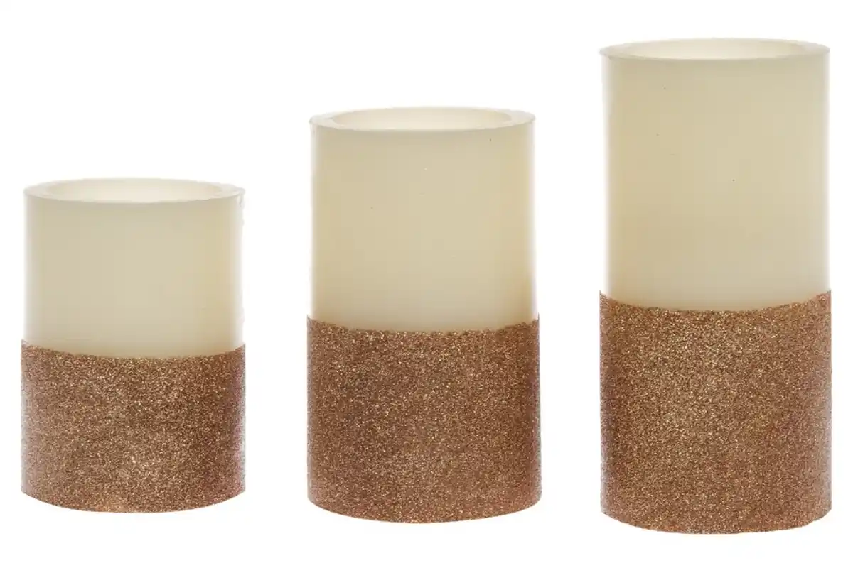 Bild 3 von My Flair 3er-Set LED Kerzen, natur/kupfer