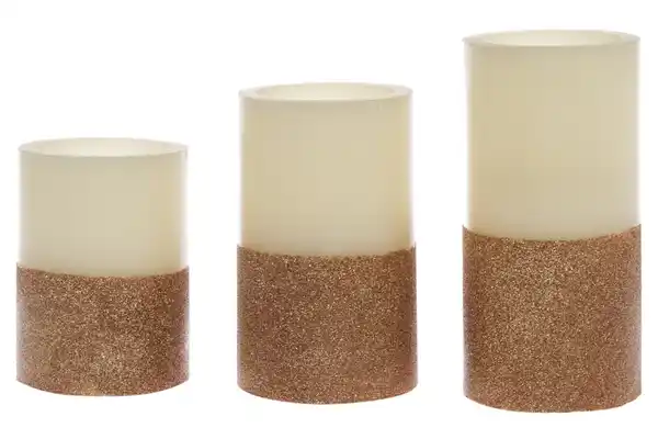 Bild 3 von My Flair 3er-Set LED Kerzen, natur/kupfer