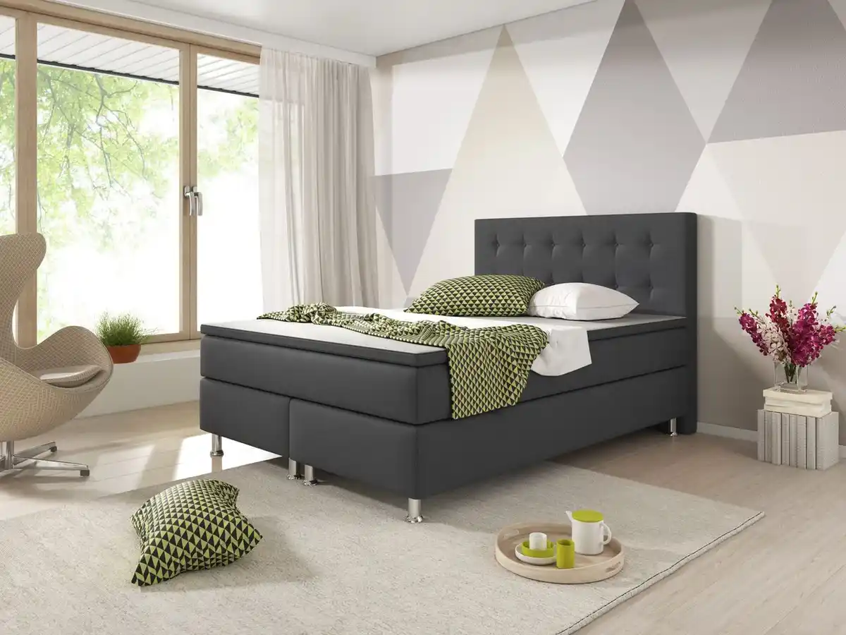 Bild 3 von Boxspringbett Köln 140x200 Webstoff Anthrazit