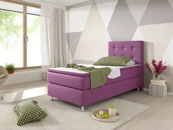 Bild 3 von Boxspringbett Köln 90x200 Webstoff Rosa / Pink