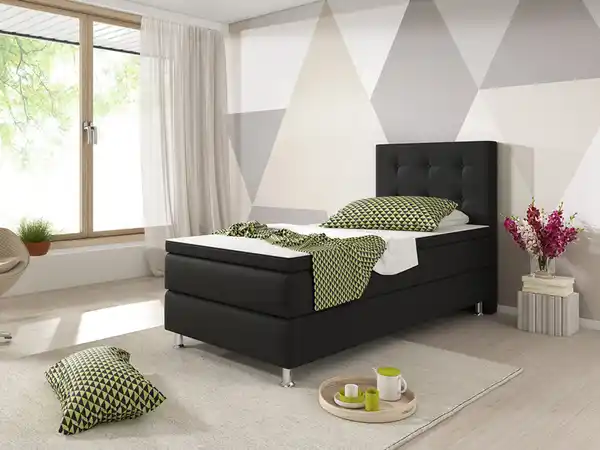 Bild 3 von Boxspringbett Köln 90x200 Webstoff Schwarz