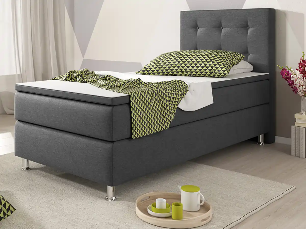 Bild 2 von Boxspringbett Köln 90x200 Webstoff Anthrazit