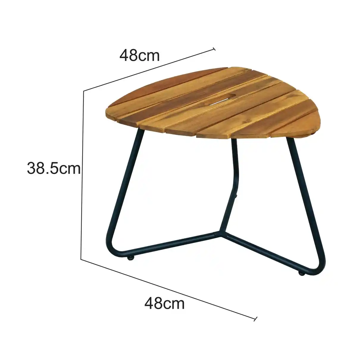 Bild 3 von Beistelltisch Couchtisch aus Akazienholz 48 x 48 x 38,5 cm dreieckig FSC braun