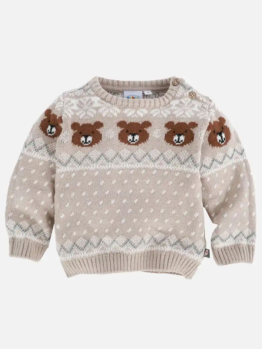 Bild 1 von Baby Jungen Pullover mit Bärchenmotiv Braun