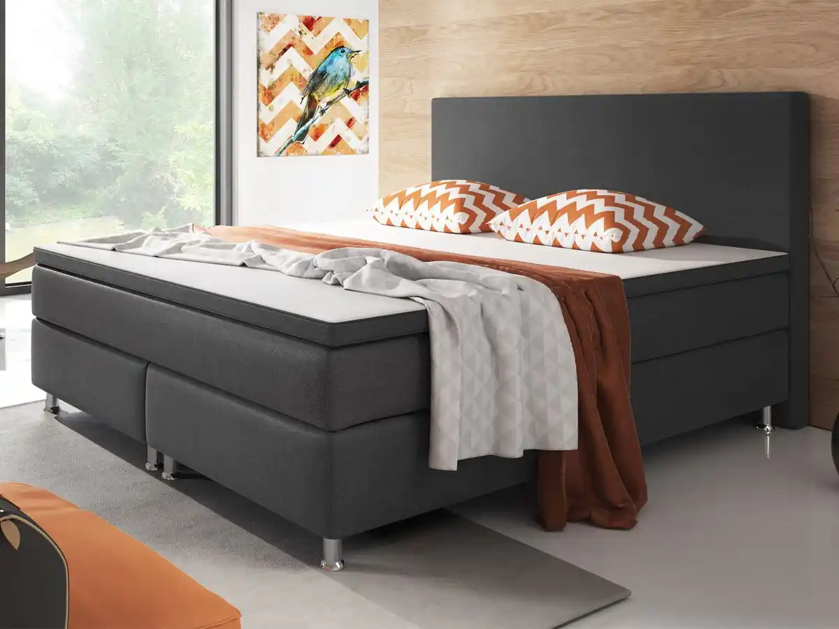 Bild 2 von Boxspringbett Berlin 180x200 cm Webstoff Anthrazit