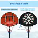 Bild 4 von SPORTNOW Basketballständer Magnet-Dartscheibe Basketballkorb mit Ständer