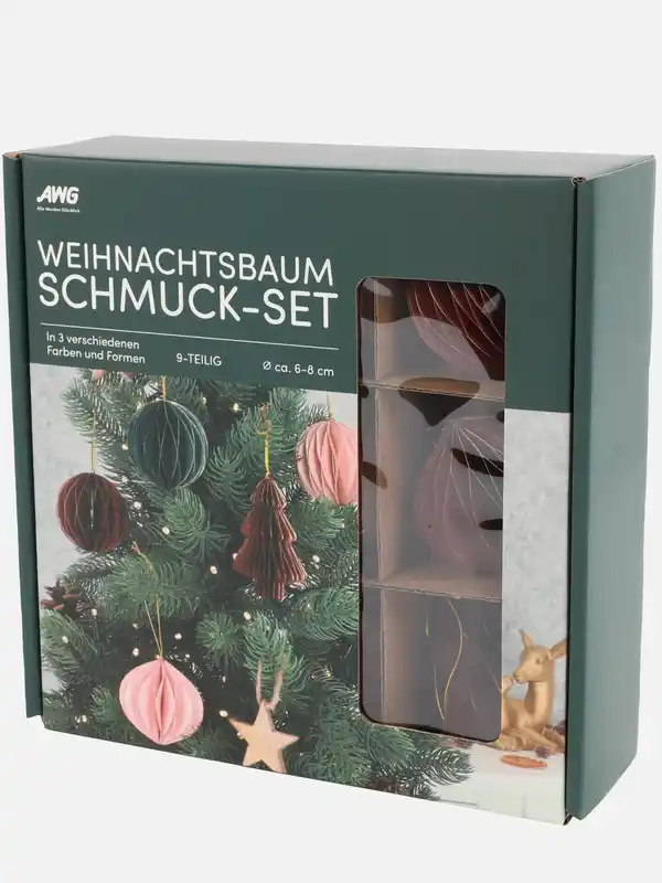 Bild 1 von Weihnachtsbaum Schmuck-Set, 9tlg. Bunt