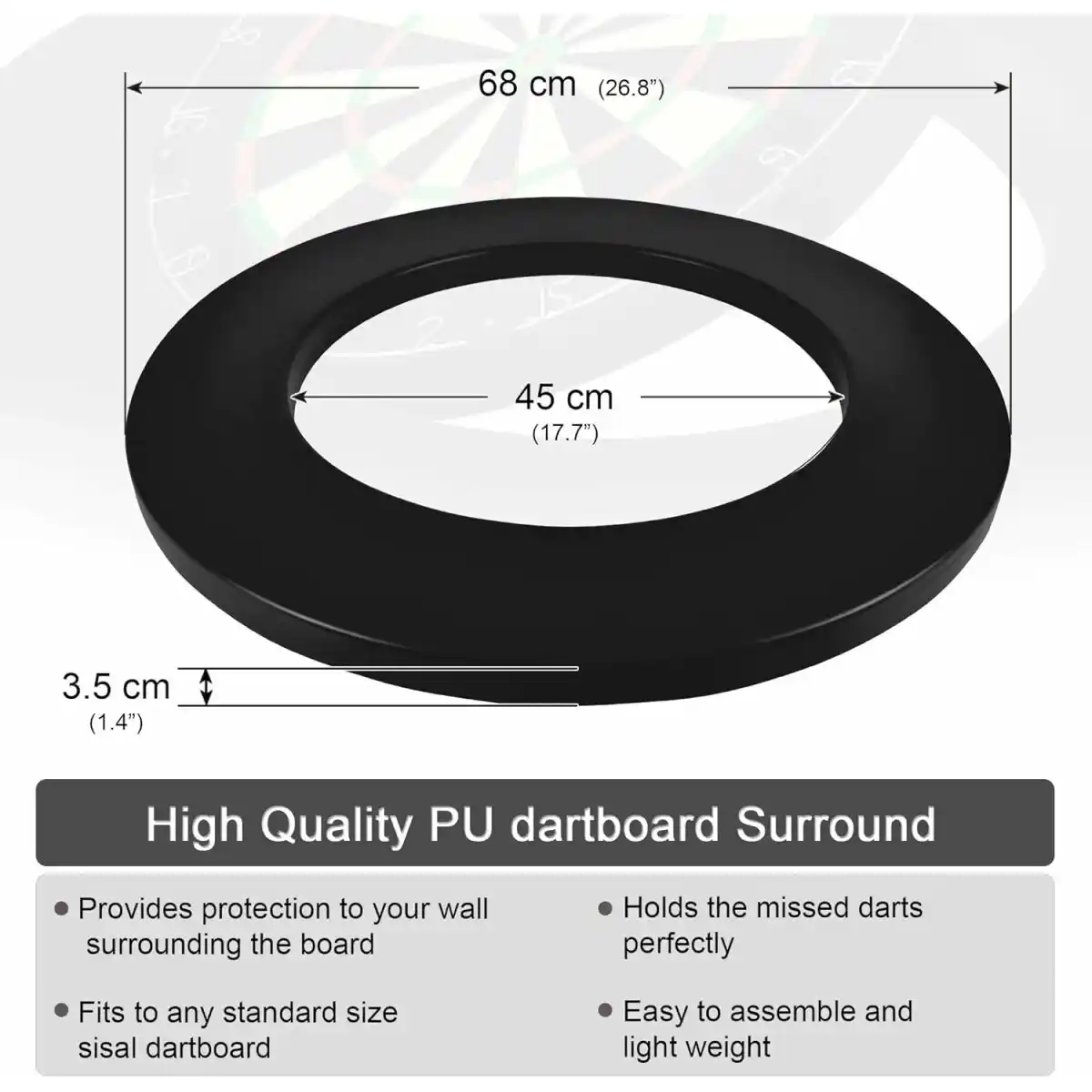 Bild 2 von Dart Catchring Surround Dartscheibe Schutz Dart Auffangring für 45 cm Dartscheibe