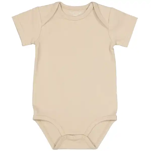 Bild 1 von Babybody Kurze Ärmel Umschlaghals, Taupe, 98/104