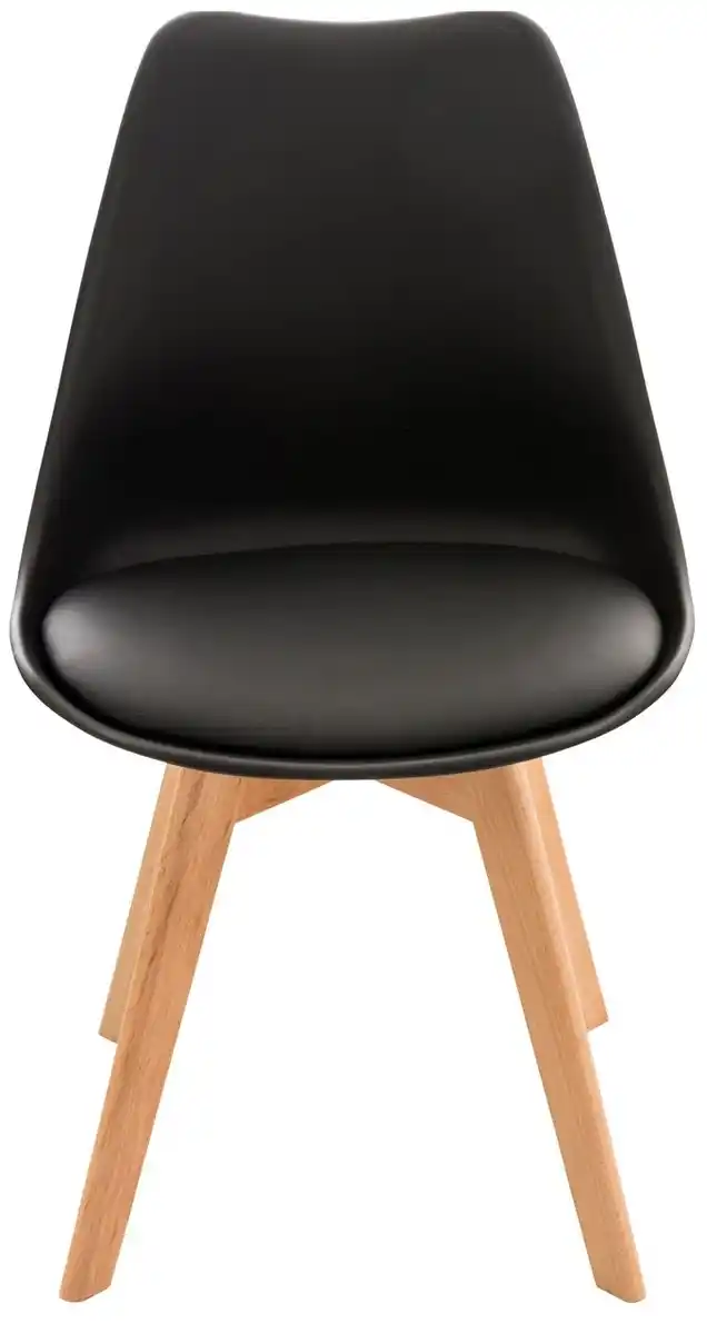 Bild 3 von 4er Set Esszimmerstühle Linares Gestell Buche mit Sitzpolster schwarz