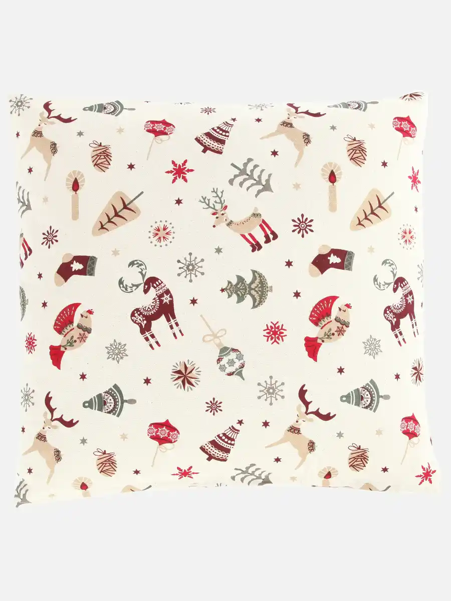 Bild 1 von Kissen mit weihnachtlichen Motiven 45x45cm Rot