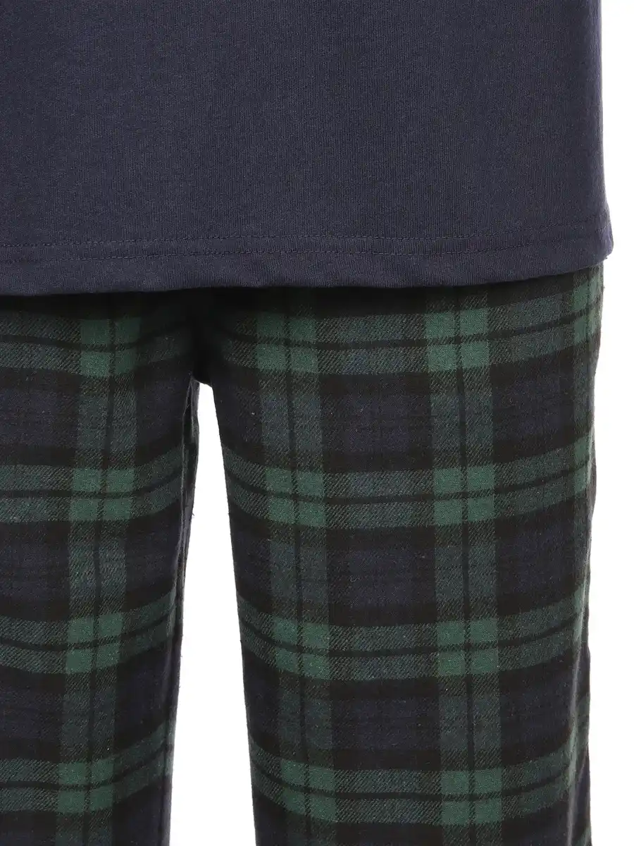 Bild 3 von Herren Pyjama Flanell Blau