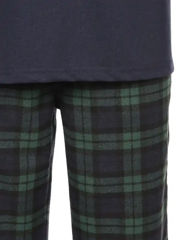 Bild 3 von Herren Pyjama Flanell Blau