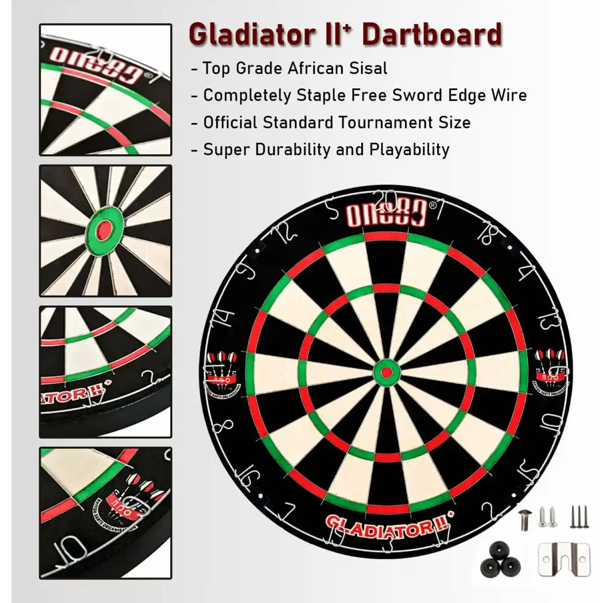 Bild 3 von Dartscheibe Steeldart, Profi mit 6 Dartpfeile Metallspitze, Schutzring Eva Dartboard Surround