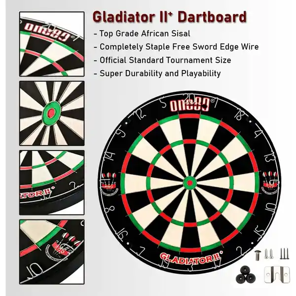 Bild 3 von Dartscheibe Steeldart, Profi mit 6 Dartpfeile Metallspitze, Schutzring Eva Dartboard Surround