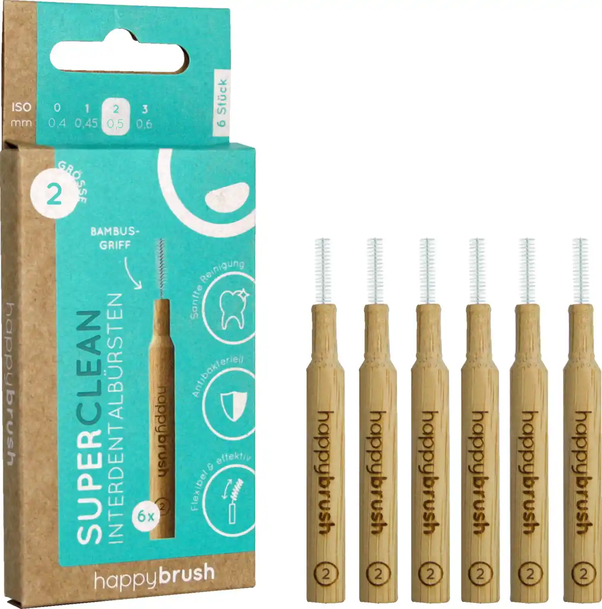Bild 1 von happybrush SuperClean Interdentalbürsten ISO-Gr. 2