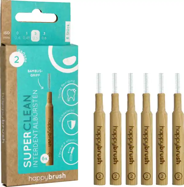 Bild 1 von happybrush SuperClean Interdentalbürsten ISO-Gr. 2