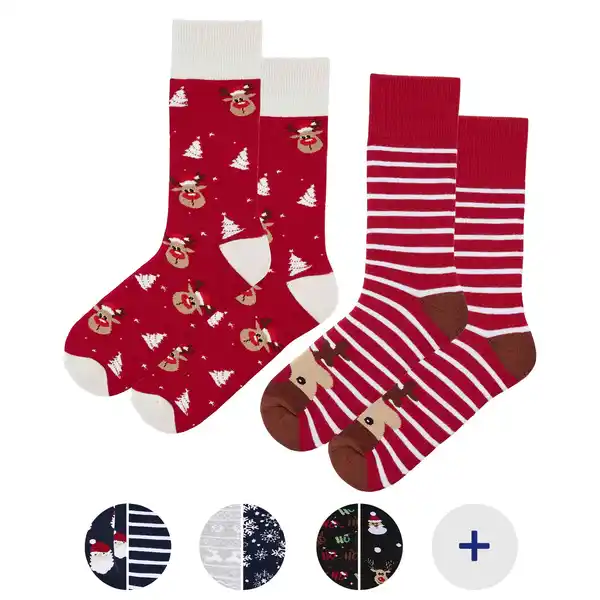 Bild 1 von UP2FASHION Damen und Herren Weihnachtssocken, 2er-Pack