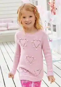 KIDSWORLD Longpullover mit niedlichen Herzen, Rosa