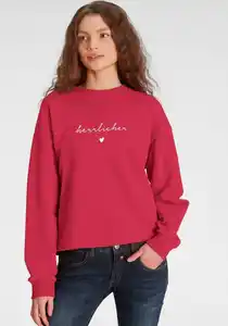 Herrlicher Sweatshirt OTINA mit Herrlicher Logo-Statement-Print, Rot