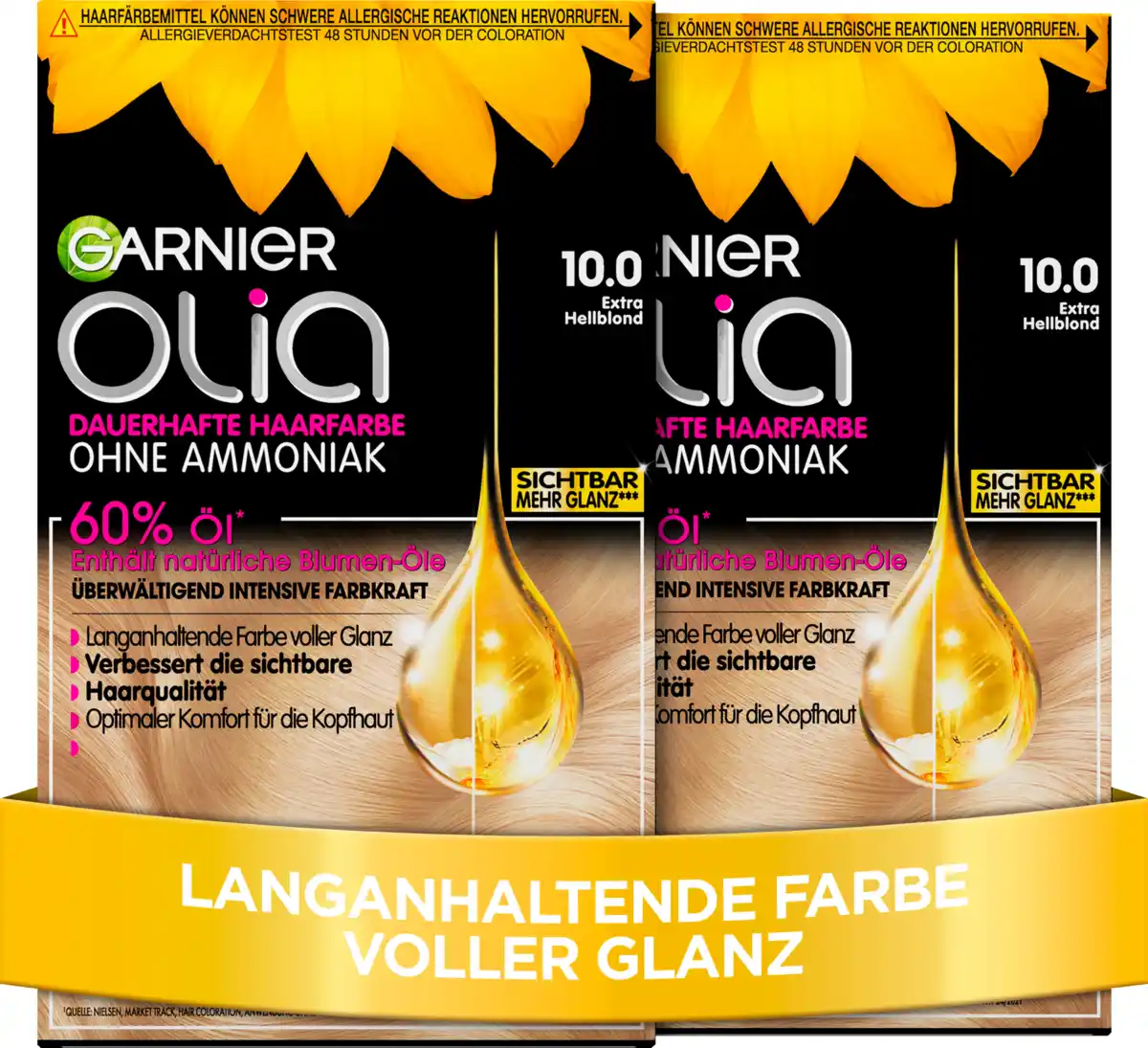 Bild 1 von Garnier Olia Dauerhafte Haarfarbe Coloration 10.0 Extra Hellblond Vorteilsset