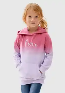 KIDSWORLD Longsweatshirt LOVE im Farbverlauf mit Kapuze, Rosa