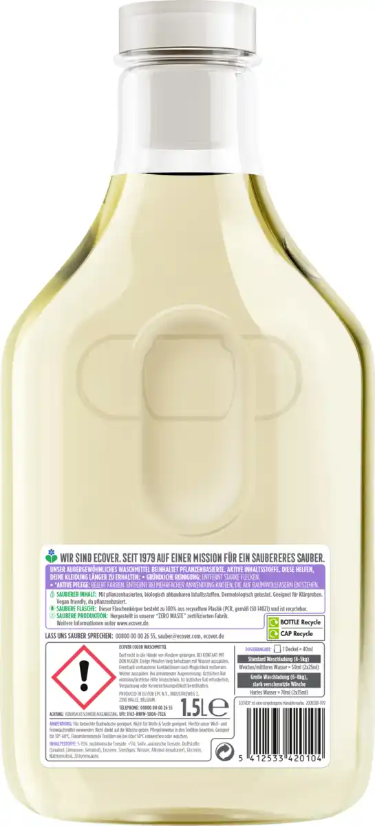 Bild 2 von Ecover Colorwaschmittel Flüssig Apfelblüte & Freesie 30 WL