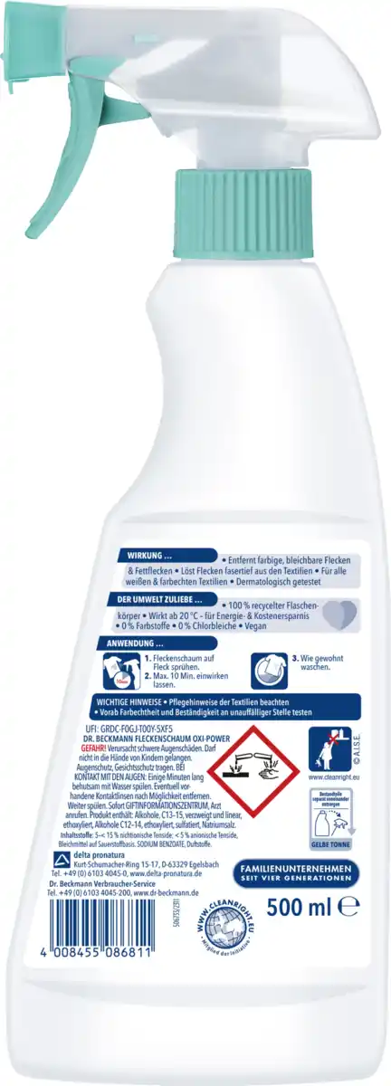 Bild 2 von Dr. Beckmann Fleckenschaum Oxi-Power, 500 ml